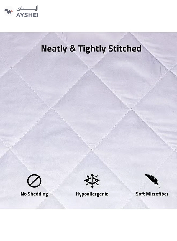 Eworld Pack of 4 Pillow Protectors - Quilted Zipped Pillow Covers