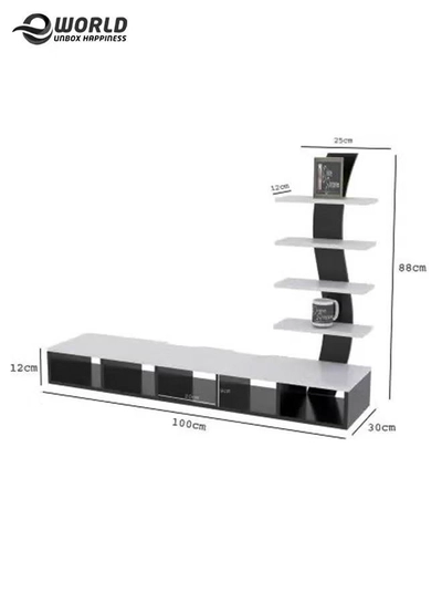 Eworld Wooden Twist TV Unit Shelf Dressing and Bed Size Table for Home Office-1
