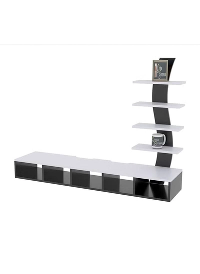 Eworld Wooden Twist TV Unit Shelf Dressing and Bed Size Table for Home Office-2