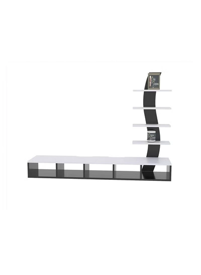 Eworld Wooden Twist TV Unit Shelf Dressing and Bed Size Table for Home Office-4