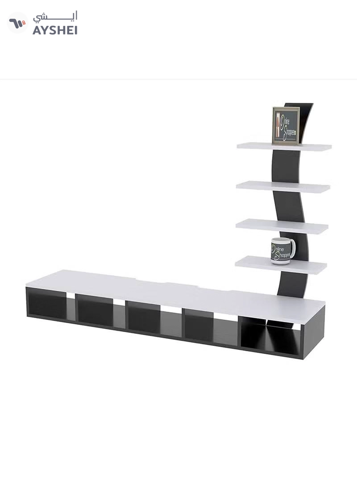 Eworld Wooden Twist TV Unit Shelf Dressing and Bed Size Table for Home Office-2-2