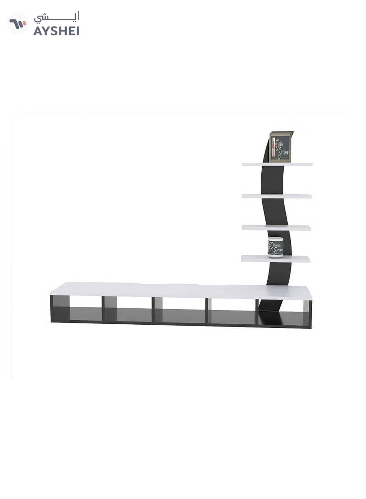 Eworld Wooden Twist TV Unit Shelf Dressing and Bed Size Table for Home Office-4-4