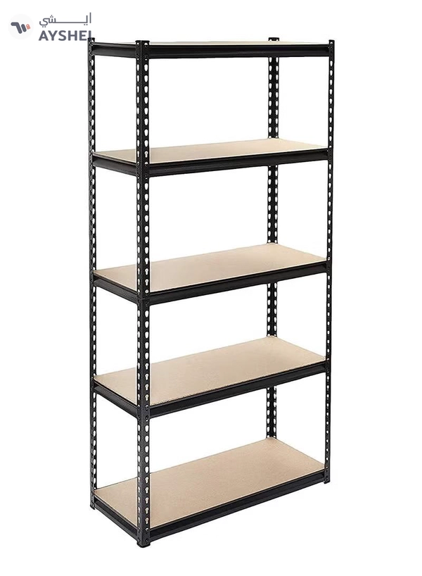 My Choice 5 Layer Black Steel Storage Rack Boltless Shelving Unit Tier Layer Height Adjustable Shelf Organizer