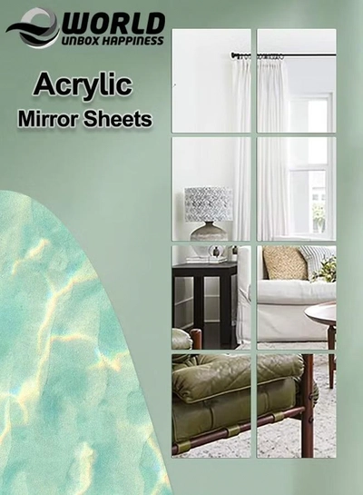 Eworld Acrylic Self-Adhesive Mirror Surface Wall Stickers-0