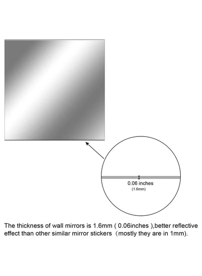 Eworld Acrylic Self-Adhesive Mirror Surface Wall Stickers-4