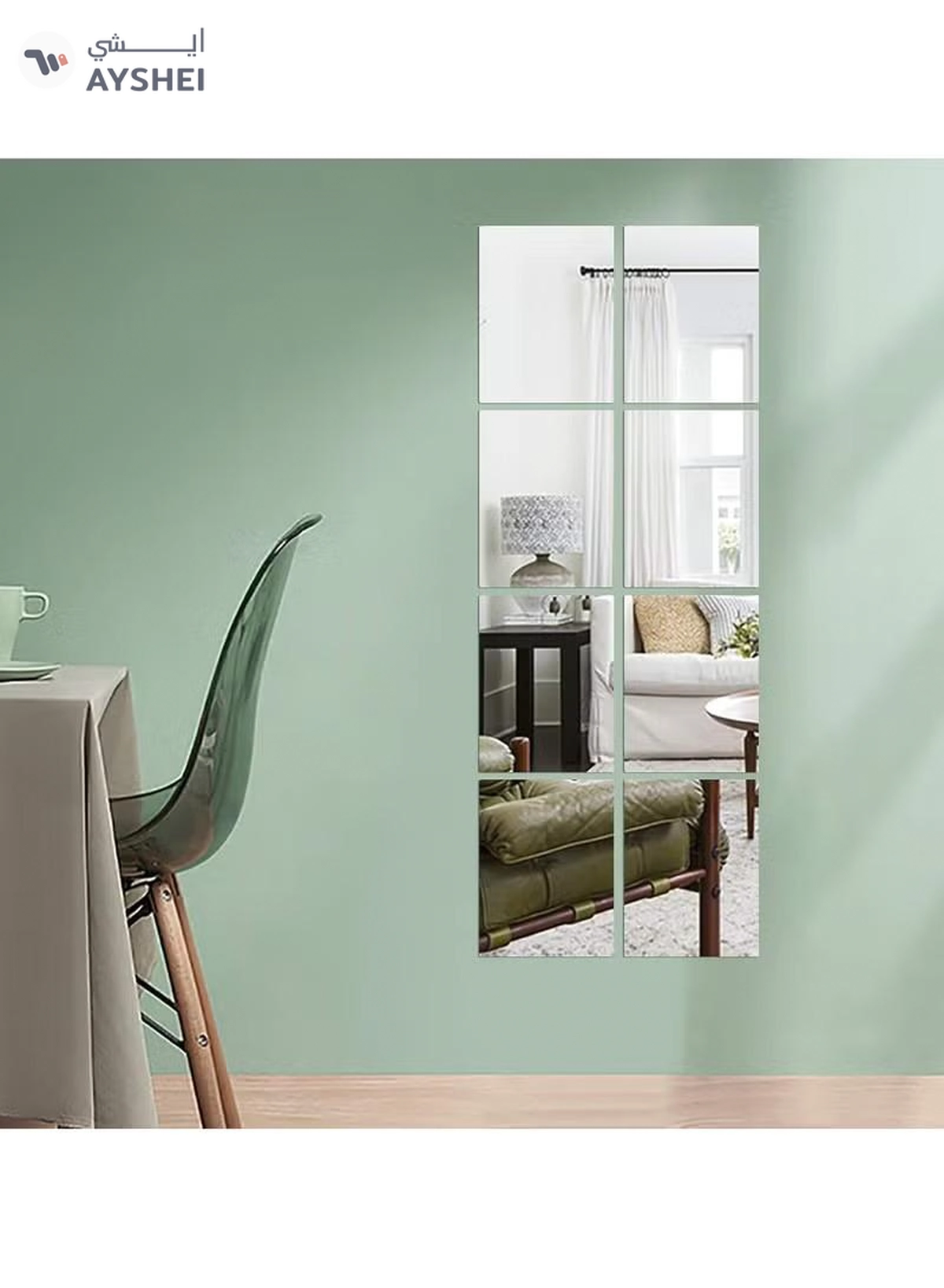 Eworld Acrylic Self-Adhesive Mirror Surface Wall Stickers-2-2