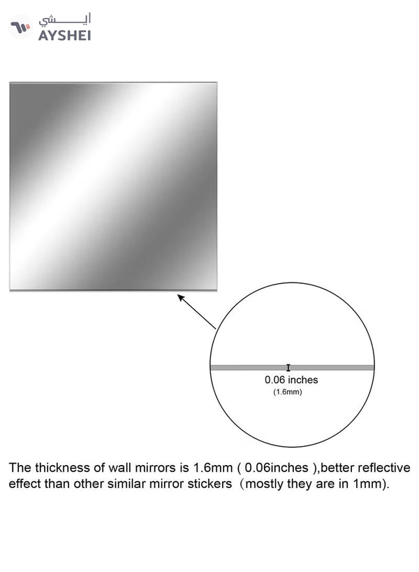 Eworld Acrylic Self-Adhesive Mirror Surface Wall Stickers