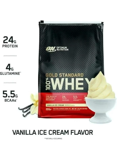 Optimum Nutrition Gold Standard 100% Whey Protein - Vanilla Ice Cream, 146 Servings-3