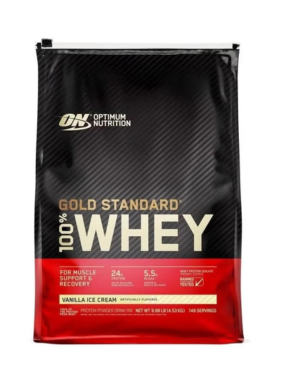 Optimum Nutrition Gold Standard 100% Whey Protein - Vanilla Ice Cream, 146 Servings-0