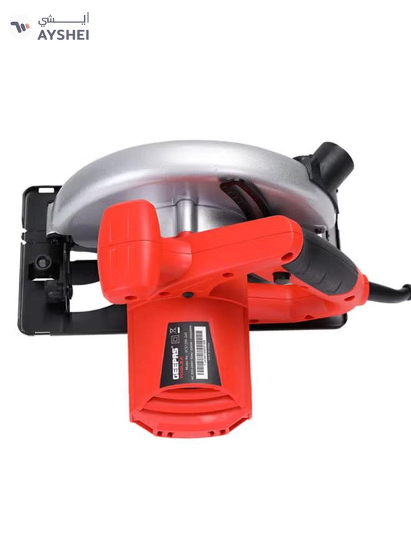 Geepas 1200W Circular Saw With High Speed And 185mm Saw Blades- Multi-Purpose Blade 65mm Cutting Depth,Depth & Angle Adjustment | Ideal for Wood, Mild Steel, Plastic & More Silver/Black/Red