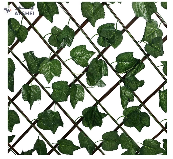 Yatai Decor Wholesale Bamboo Wooden Fence with Artificial Plants Green
