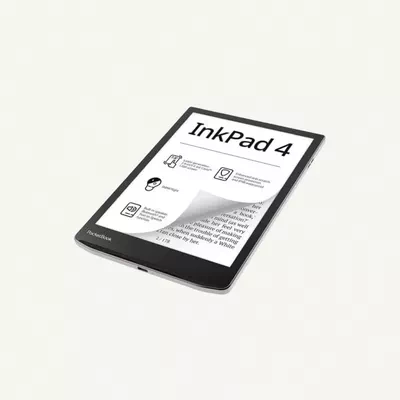 PocketBook InkPad 4 | Eye-Friendly Audio & E-Book Reader Large 7.8ʺ E-Ink Display Anti-Scratch Protection Text-to-Speech Function Bluetooth Built-in Speaker SMARTlight IPX8 Waterproof - Stardust Silver-1