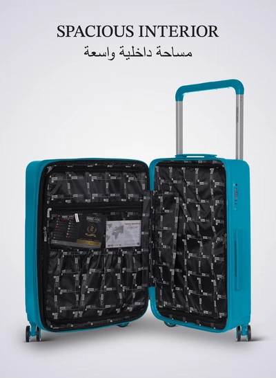 PARAJOHN Effortless Travel with Our Sleek 3-Piece Polypropylene Wide Handle Spinner Luggage Set BLUE-3