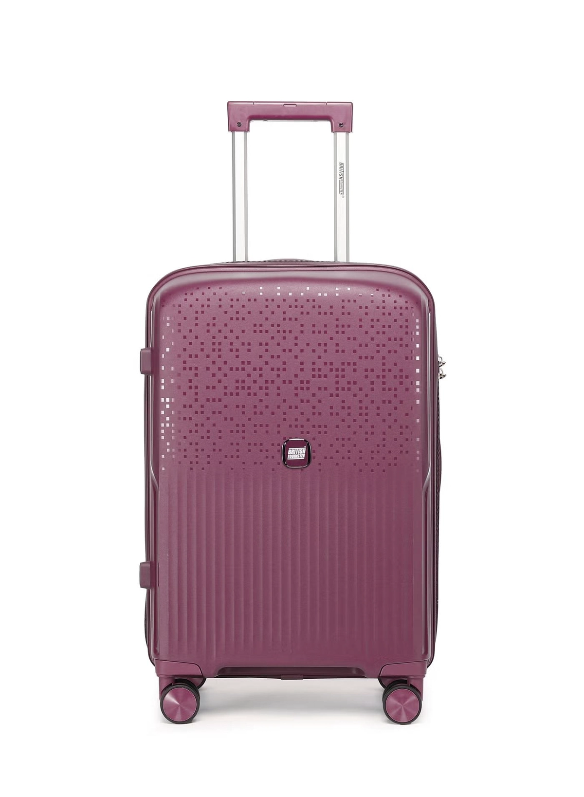 British Tourister 3 Piece Polypropylene Hard Side Spinner Luggage Trolley Set 20/24/28 Inch - Purple-5-5