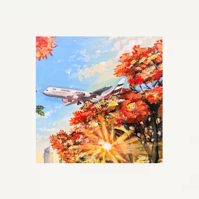 Original Painting: THE  FLAMING UAE – 40 X 50 cm-1