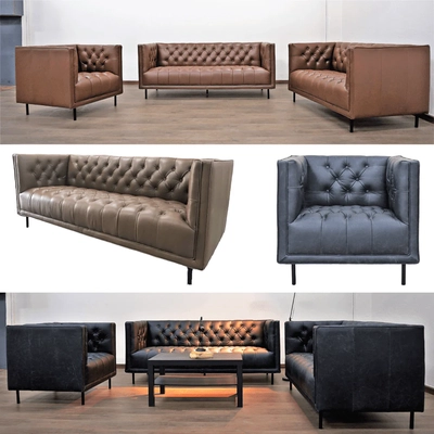 Sofa, Fiara, Chesterfield Genuine Leather-0