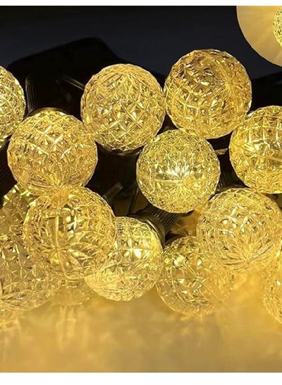 Yuwell 10 Led Light Fairy String Lights Warm White Outdoor Courtyard Light For Garden Party Decor Light Crystal Ball Light 5 Meter Outdoor String Lights Fairy Light-0