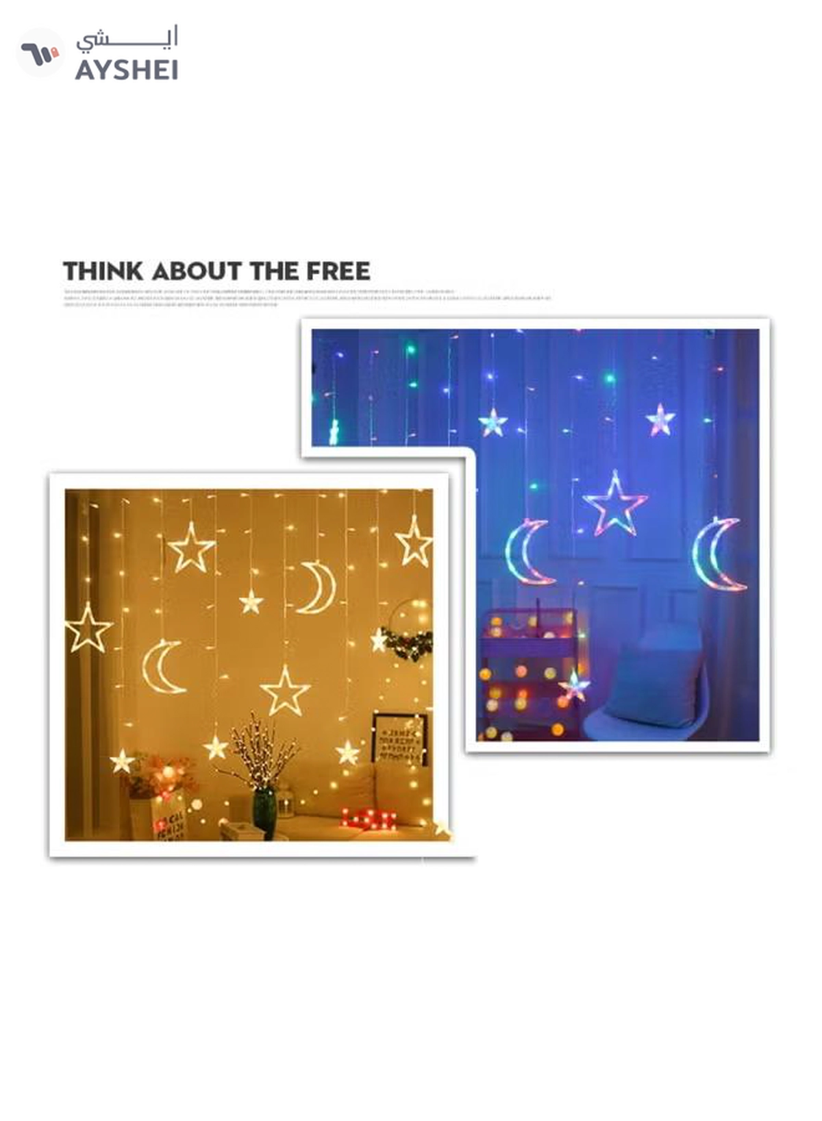 Salla Star And Moon Shaped Decorative Light Set Warm White-1-1