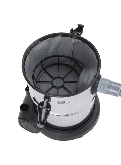 GEEPAS Wet and Dry Stainless Steel Vacuum Cleaner with Elegant Body, Adjustable Suction on Handle / Power Rating : AC 220 – 240 (50/60 Hz) 25 L 2300 W GVC19011N Silver/Black/Yellow-3