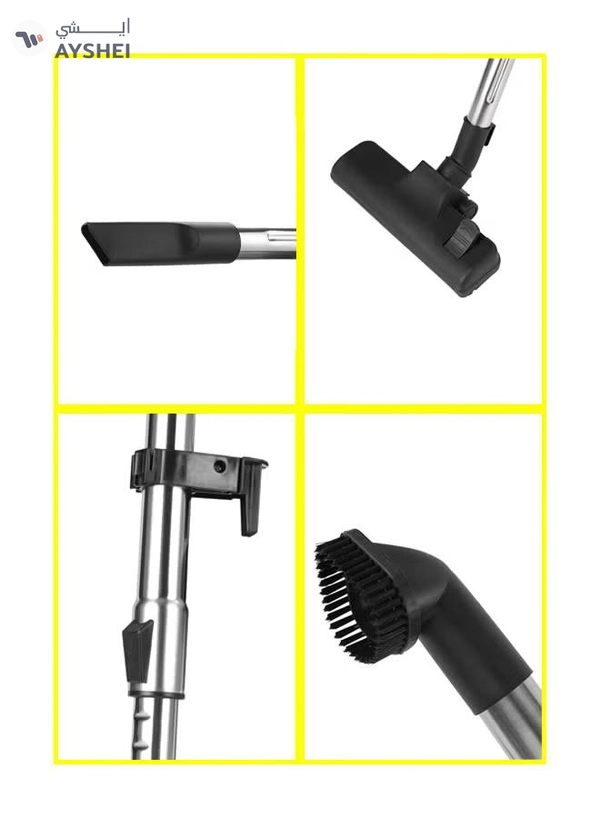 GEEPAS Wet and Dry Stainless Steel Vacuum Cleaner with Elegant Body, Adjustable Suction on Handle / Power Rating : AC 220 – 240 (50/60 Hz) 25 L 2300 W GVC19011N Silver/Black/Yellow