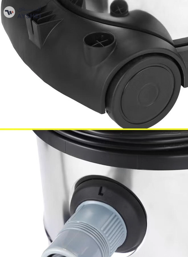 GEEPAS Wet and Dry Stainless Steel Vacuum Cleaner with Elegant Body, Adjustable Suction on Handle / Power Rating : AC 220 – 240 (50/60 Hz) 25 L 2300 W GVC19011N Silver/Black/Yellow