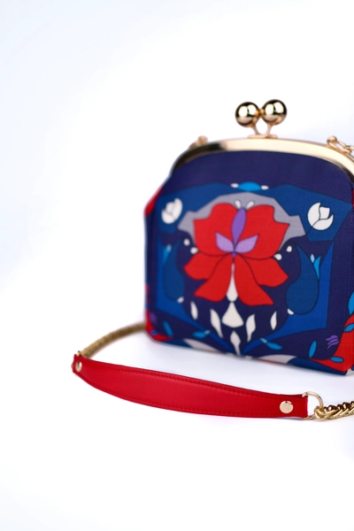 Silk Road - Navy Orchid Bag-1