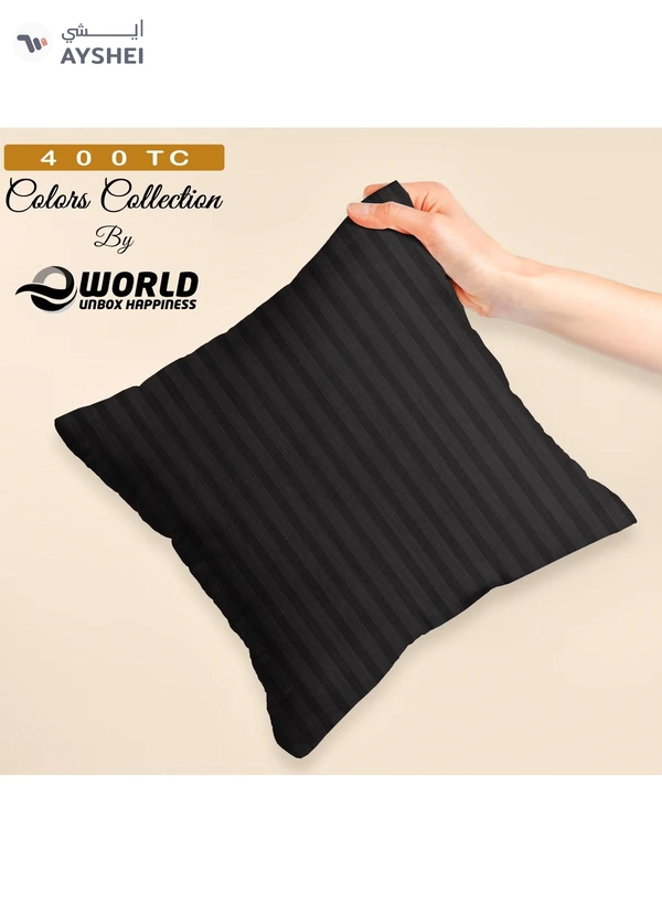 Eworld Set of 4 Cotton Cushions, 400 Thread Count Decorative Striped Farmhouse Lines Cushion