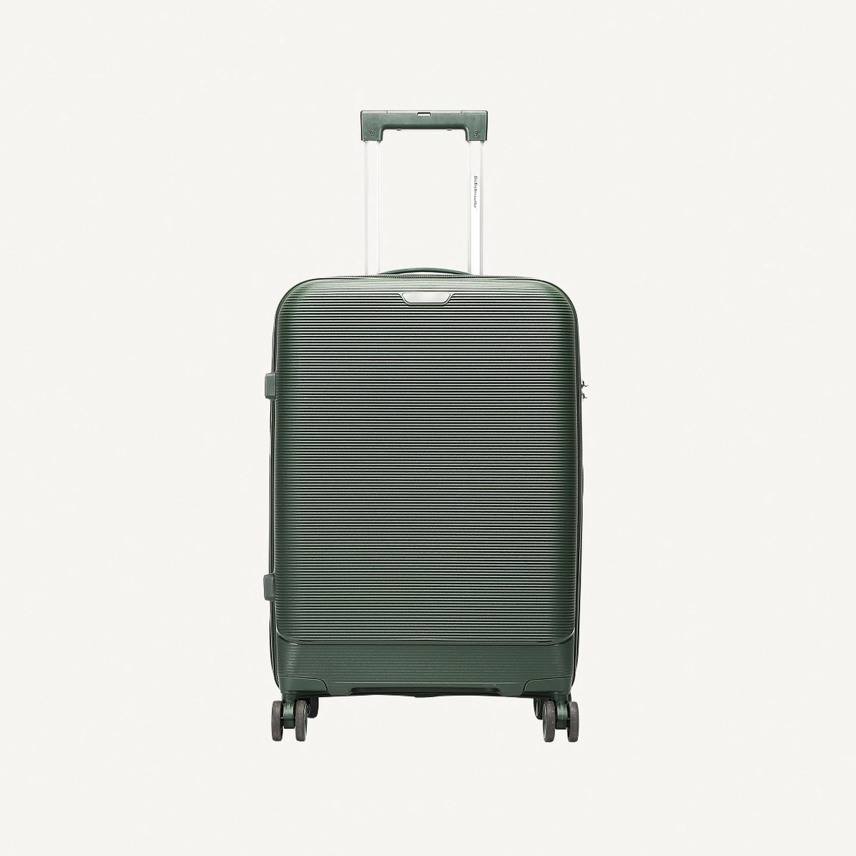 British Traveller 3-Piece Polypropylene Luggage Set | 20”, 24”, 28” Lightweight Suitcases with 360° Spinner Wheels, TSA Lock, Water & Scratch Resistant | Durable Hard Shell Trolley Bags with Telescopic Handle - Green-4-4