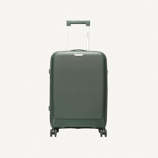 British Traveller 3-Piece Polypropylene Luggage Set | 20”, 24”, 28” Lightweight Suitcases with 360° Spinner Wheels, TSA Lock, Water & Scratch Resistant | Durable Hard Shell Trolley Bags with Telescopic Handle - Green