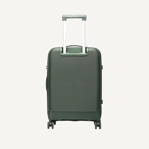 British Traveller 3-Piece Polypropylene Luggage Set | 20”, 24”, 28” Lightweight Suitcases with 360° Spinner Wheels, TSA Lock, Water & Scratch Resistant | Durable Hard Shell Trolley Bags with Telescopic Handle - Green