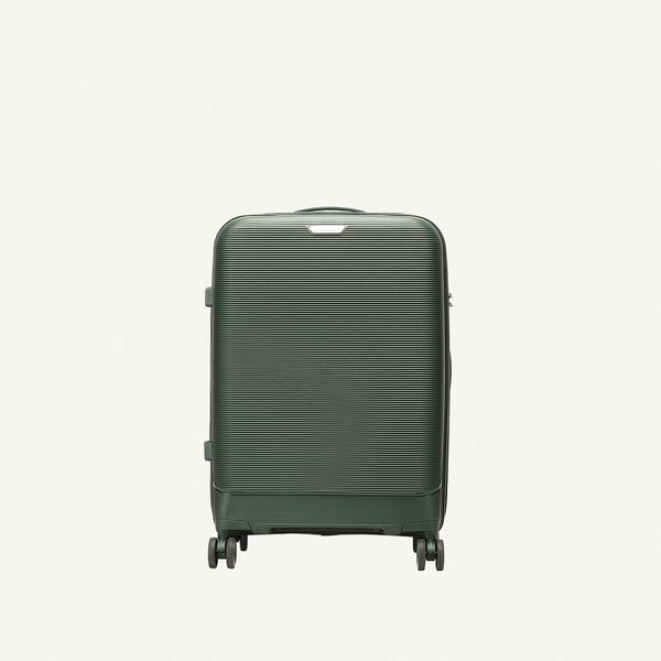 British Traveller 3-Piece Polypropylene Luggage Set | 20”, 24”, 28” Lightweight Suitcases with 360° Spinner Wheels, TSA Lock, Water & Scratch Resistant | Durable Hard Shell Trolley Bags with Telescopic Handle - Green
