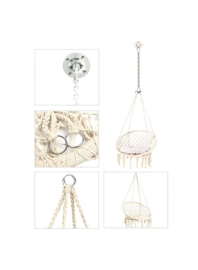 ANTILOP Round Hammock Chair Swing White-3