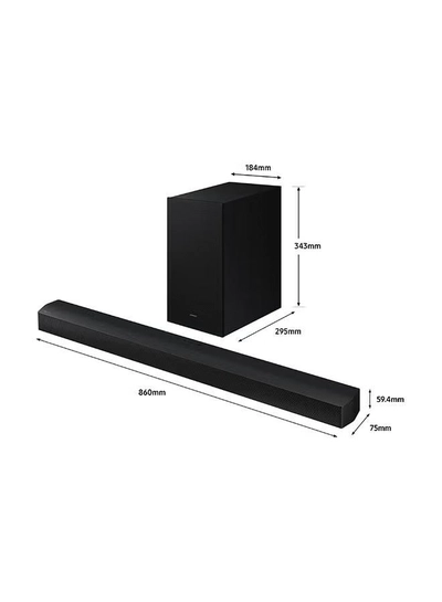 Samsung Soundbar, B-Series, B650D, 3.1ch, 2024,International Version Dolby Audio, Built-in Center Speaker, Subwoofer With Bass Boost, Adaptive Sound ZN HW-B650D Black-6
