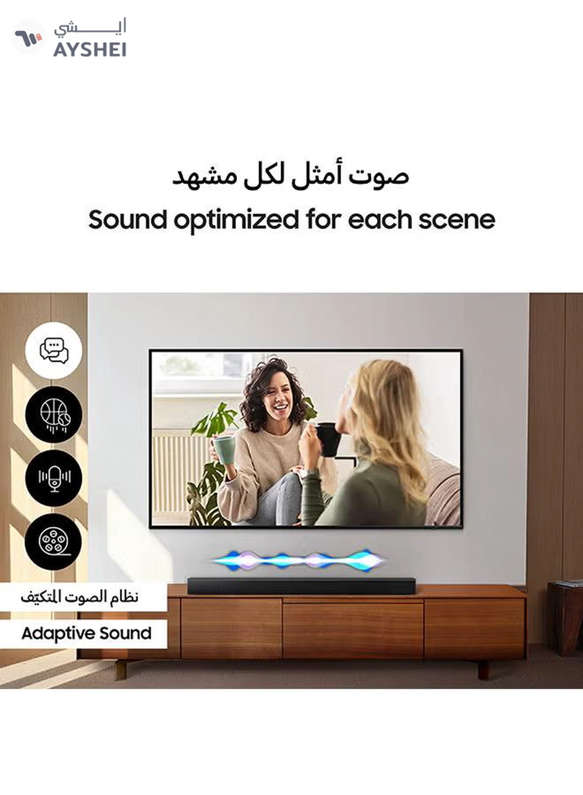 Samsung Soundbar, B-Series, B650D, 3.1ch, 2024,International Version Dolby Audio, Built-in Center Speaker, Subwoofer With Bass Boost, Adaptive Sound ZN HW-B650D Black-2-2