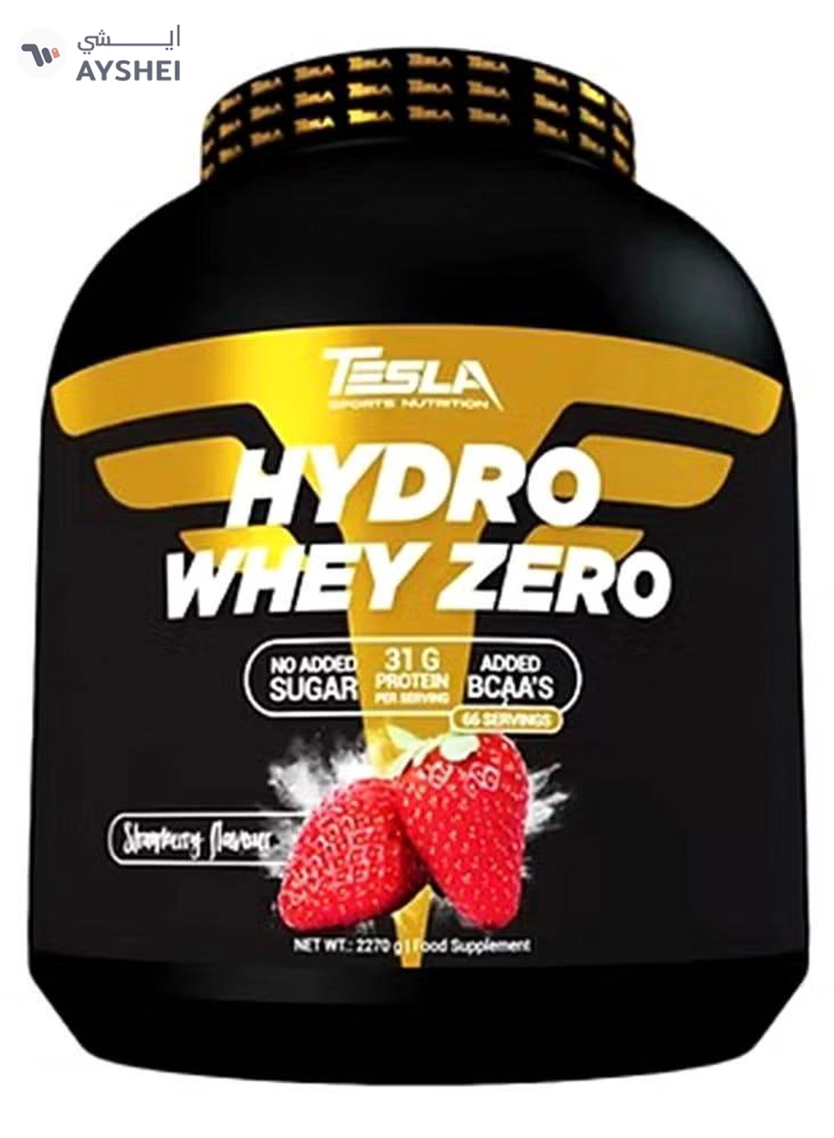 Tesla Sports Nutrition Hydro Whey Zero, Strawberry, 5 LB – 30g Lean Protein per Serving, BCAAs, L-Glutamine, No Added Sugar, Low-Carb, Fast Recovery