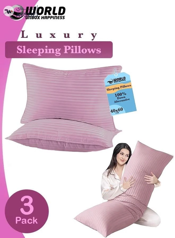 Eworld 3-piece Bedding Set Includes 2 Premium Bed Pillows & 1 Full-Body Pillow for Adults