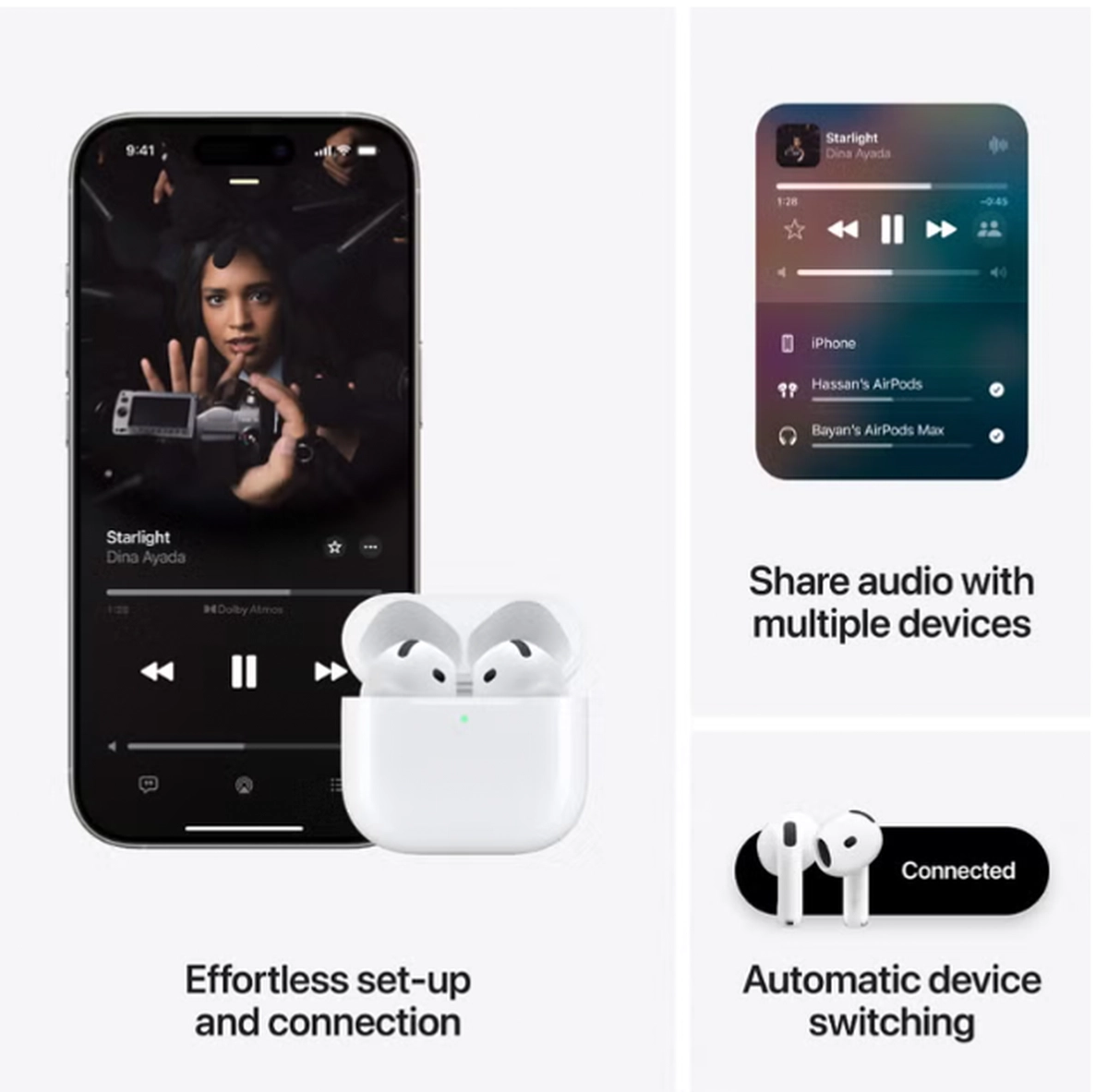 Apple AirPods 4 Wireless Earbuds, Bluetooth Headphones, Personalized Spatial Audio, Sweat and Water Resistant-4-4