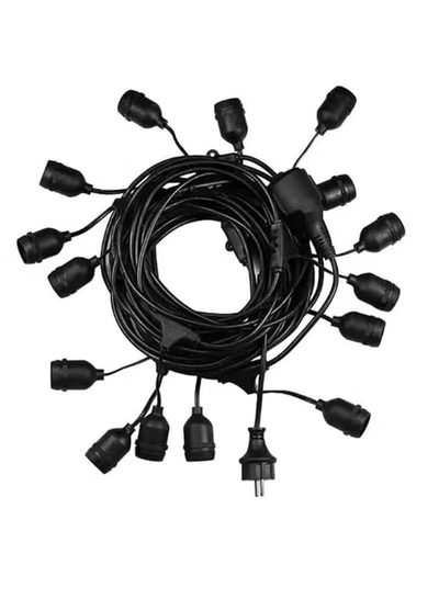 Yuwell Outdoor Waterproof IP65 Led String Lights E27 Holder 50 Meter Bulb Holder Wire For 100 Bulbs Solar Bulb Holder For Ramadan Decoration Lights And Outdoor Decoration Light Hanging Light String Wire Ramadan Light For Commercial Patio Garden & Porch Yard-7