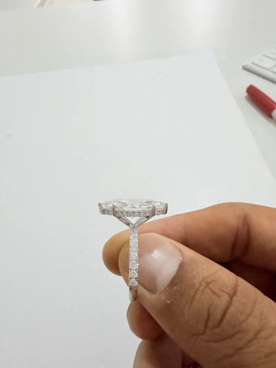 18k white gold ring with lab grown diamond-1