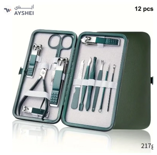 ORiTi 12 PCS Nail Clippers Manicure Tool Set, With Portable Travel Case, Cuticle Nippers 