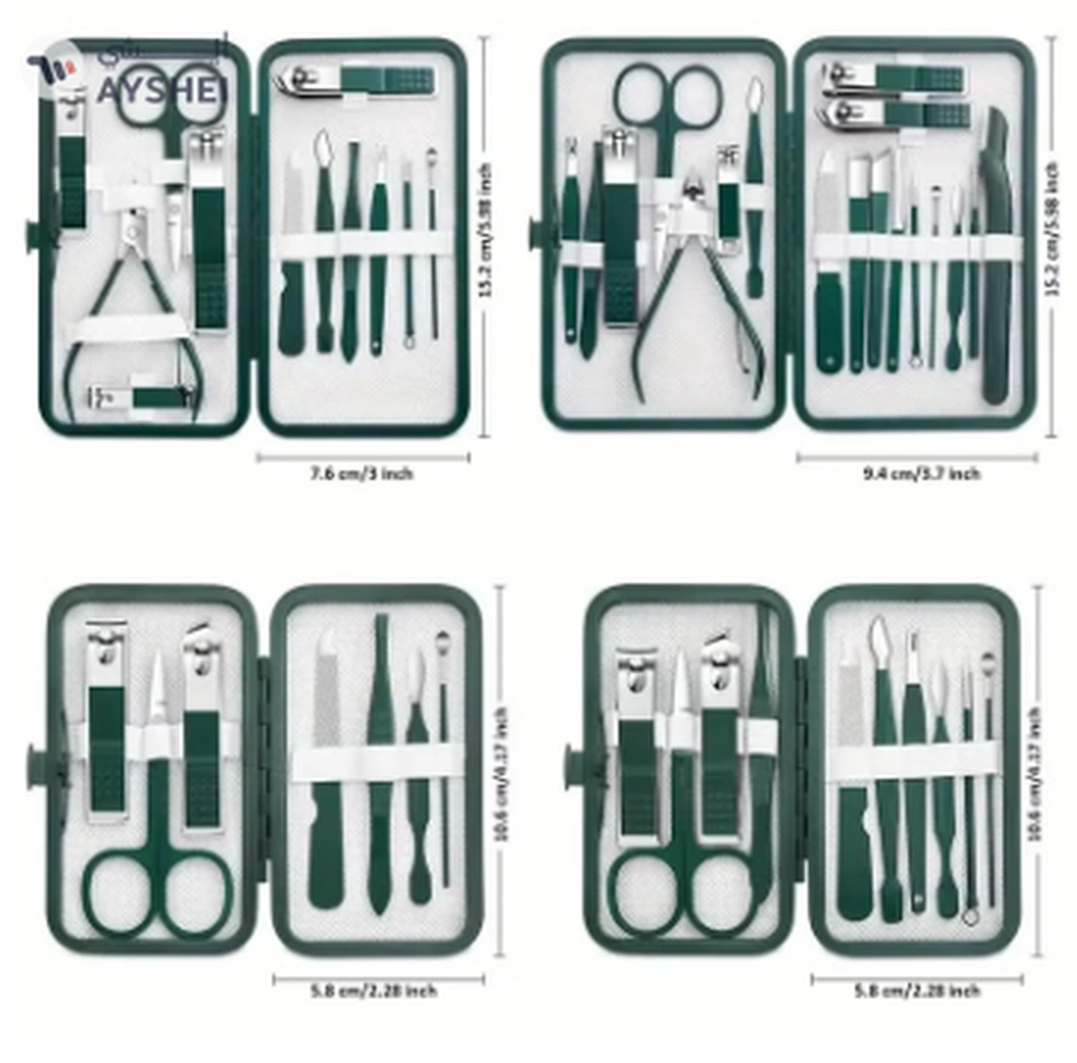 ORiTi 12 PCS Nail Clippers Manicure Tool Set, With Portable Travel Case, Cuticle Nippers -1-1
