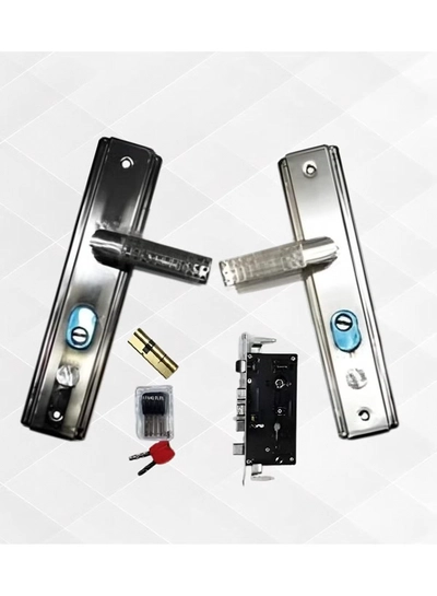 ABBASALI wooden door handle And Door Lock For Entrance and interior doors (Black)-0