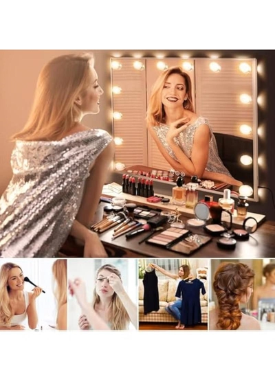 Hihonor Vanity/Makeup Mirror with Lights,10X Magnification，with 14 Dimmable LED Bulbs,3 Color Modes,Touch Control for Bedroom,Tabletop or Wall-Mounted-7