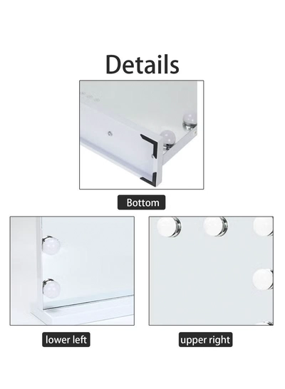 Hihonor Vanity/Makeup Mirror with Lights,10X Magnification，with 14 Dimmable LED Bulbs,3 Color Modes,Touch Control for Bedroom,Tabletop or Wall-Mounted-4