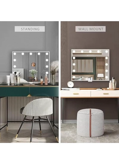 Hihonor Vanity/Makeup Mirror with Lights,10X Magnification，with 14 Dimmable LED Bulbs,3 Color Modes,Touch Control for Bedroom,Tabletop or Wall-Mounted-5