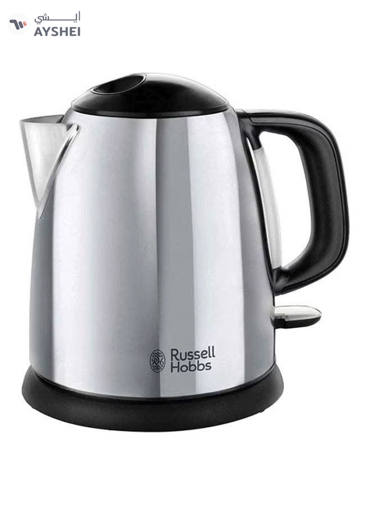 Russell Hobbs Victory Electric Kettle, Rapid Boil, Quiet, Perfect Pour, Energy Efficient, Stainless Steel 1 L 2400 W 24990GCC Silver/Black