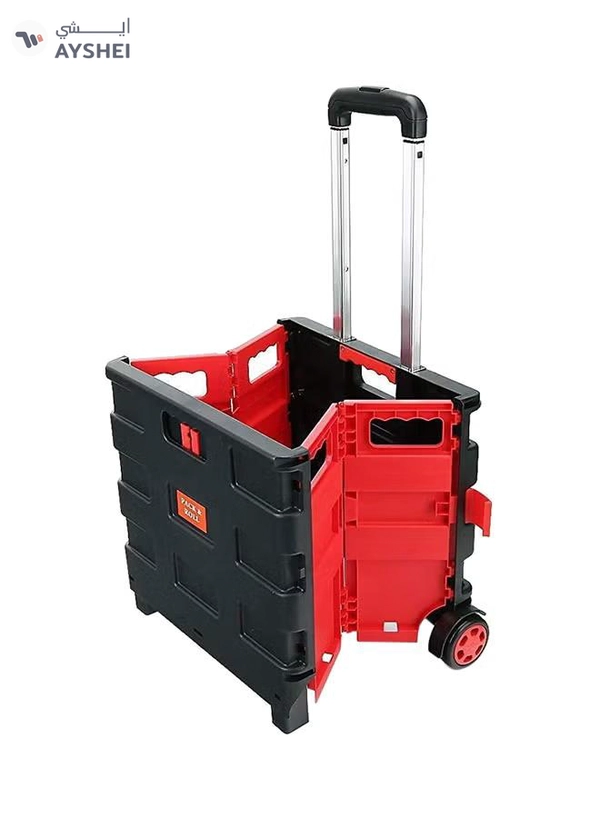 MARGOUN Folding Shopping Trolley Cart Black/Red