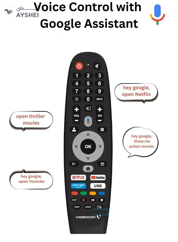 VIDEOCON 55-Inch 4K UHD Edgeless Official Google TV, Smart LED TV with Voice Remote, Dolby Audio, Bluetooth, Chromecast Built-In, DVB-T2/S2, Free Wall Mount – E55ELGT1100 Black