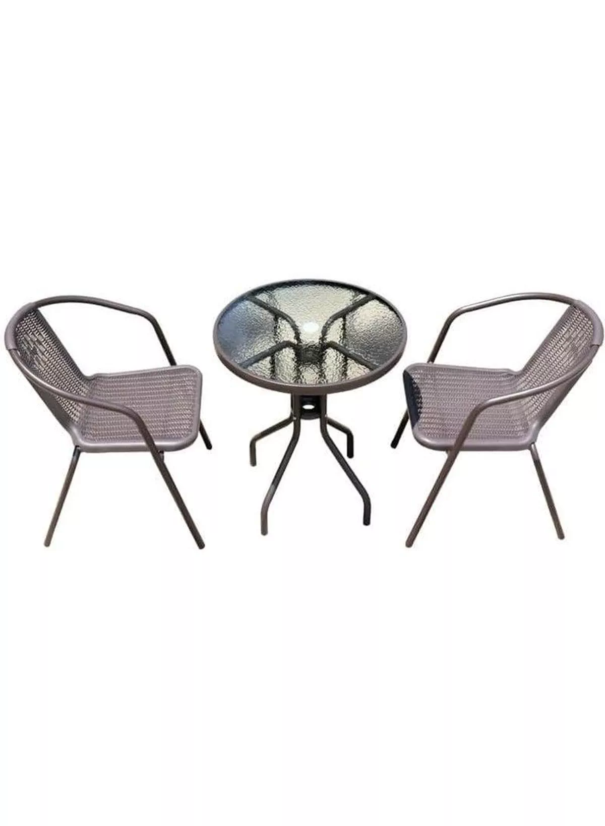 Garden Dining Set 3 Piece Outdoor Furniture Patio Dining Table and Chair Balcony Dinner Table Dinner Chair  Anthracite-2-2