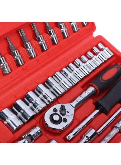 Generic 46-Piece Compact And Convenient Quick Ratchet Sleeve Auto Repair Tool Set-0